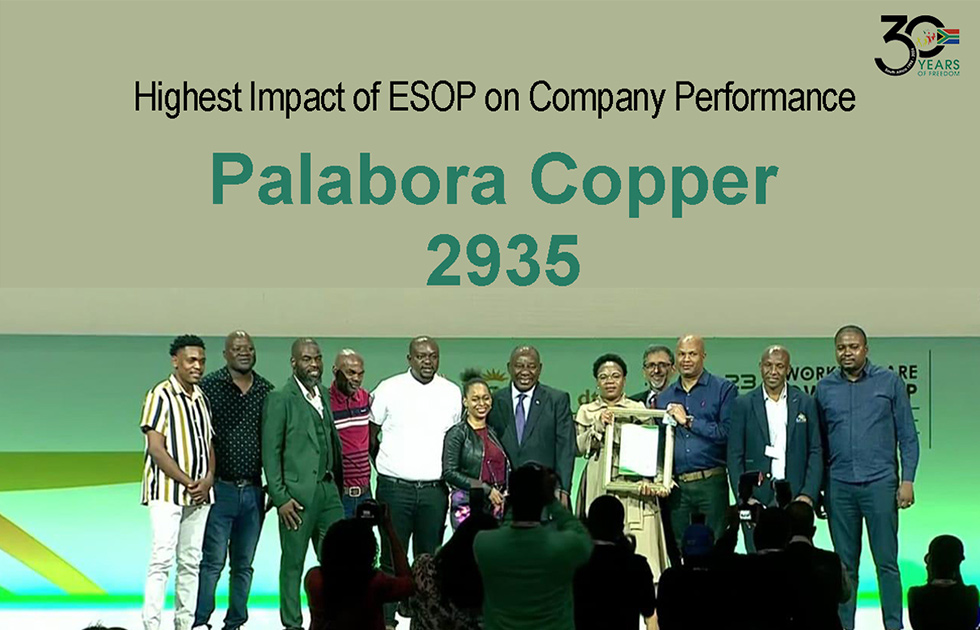 Palabora Copper Employee Trust is recognized by President Cyril Ramaphosa